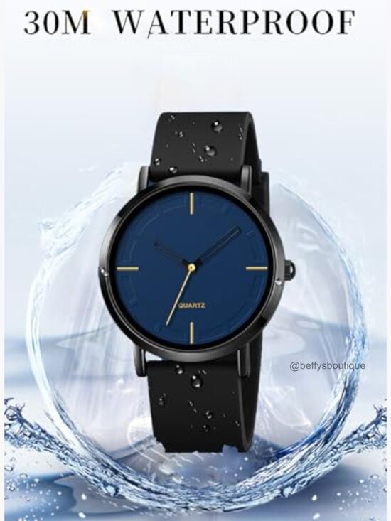 Unisex Silicone Strap Quartz Watch Water Resistant 40mm main image 7